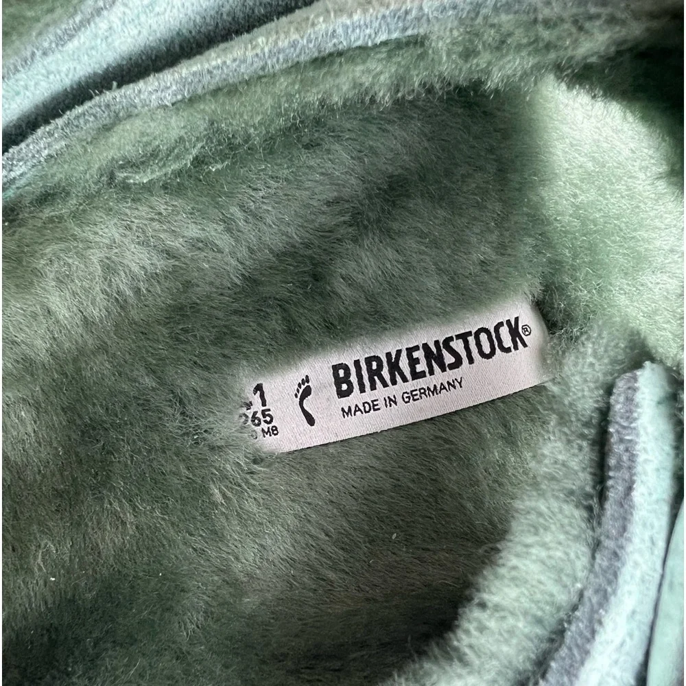 NWT BIRKENSTOCK ARIZONA  TEAL SUEDE SHEARLING SANDALS  ll  SZ- 265 / 41 - Picture 10 of 11